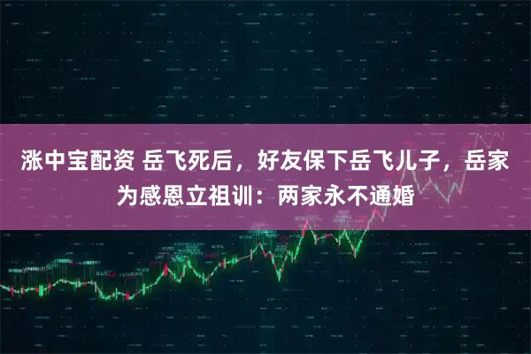 涨中宝配资 岳飞死后，好友保下岳飞儿子，岳家为感恩立祖训：两家永不通婚